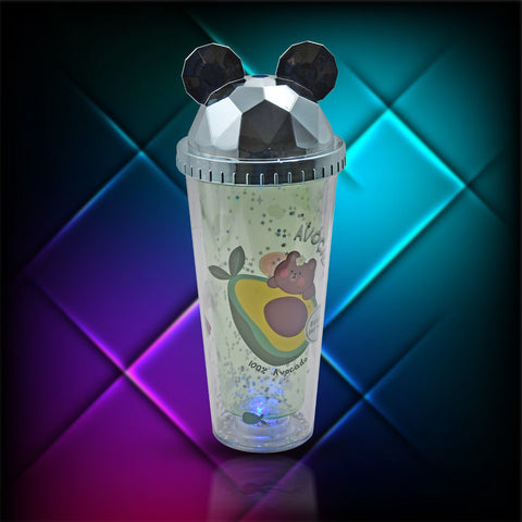 Unicorn-themed water sipper for kids with LED lights