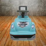 Baby ride-on car with musical features and backrest