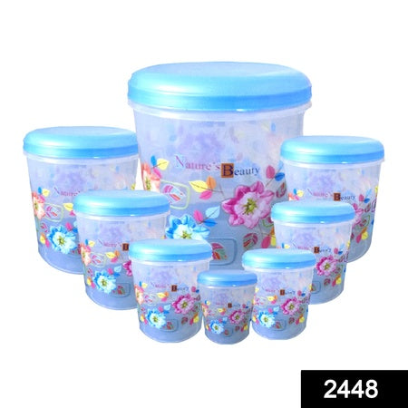 Air Tight Plastic Transparent Container Set (10000ml 7000ml 5000ml 3000ml 2000ml 1000ml 750ml 500ml) - LootFaat