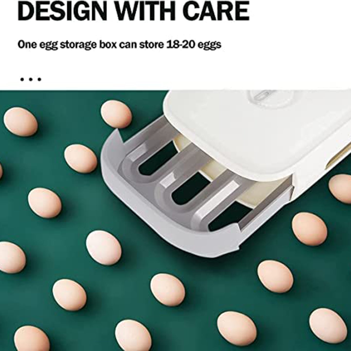 Pull-Out Egg Storage Drawer - Fridge Organizer & Protector (Holds 12)