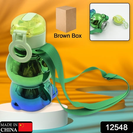 Cute Plastic Water Bottle Straw Bottle With With Adjustable Shoulder Strap And Stickers Portable Drinking Cup Water Bottle For Kids - LootFaat