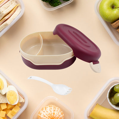 Airtight Food Grade Tiffin Box With 2 In 1 Spoon And 2 Compartment - second image