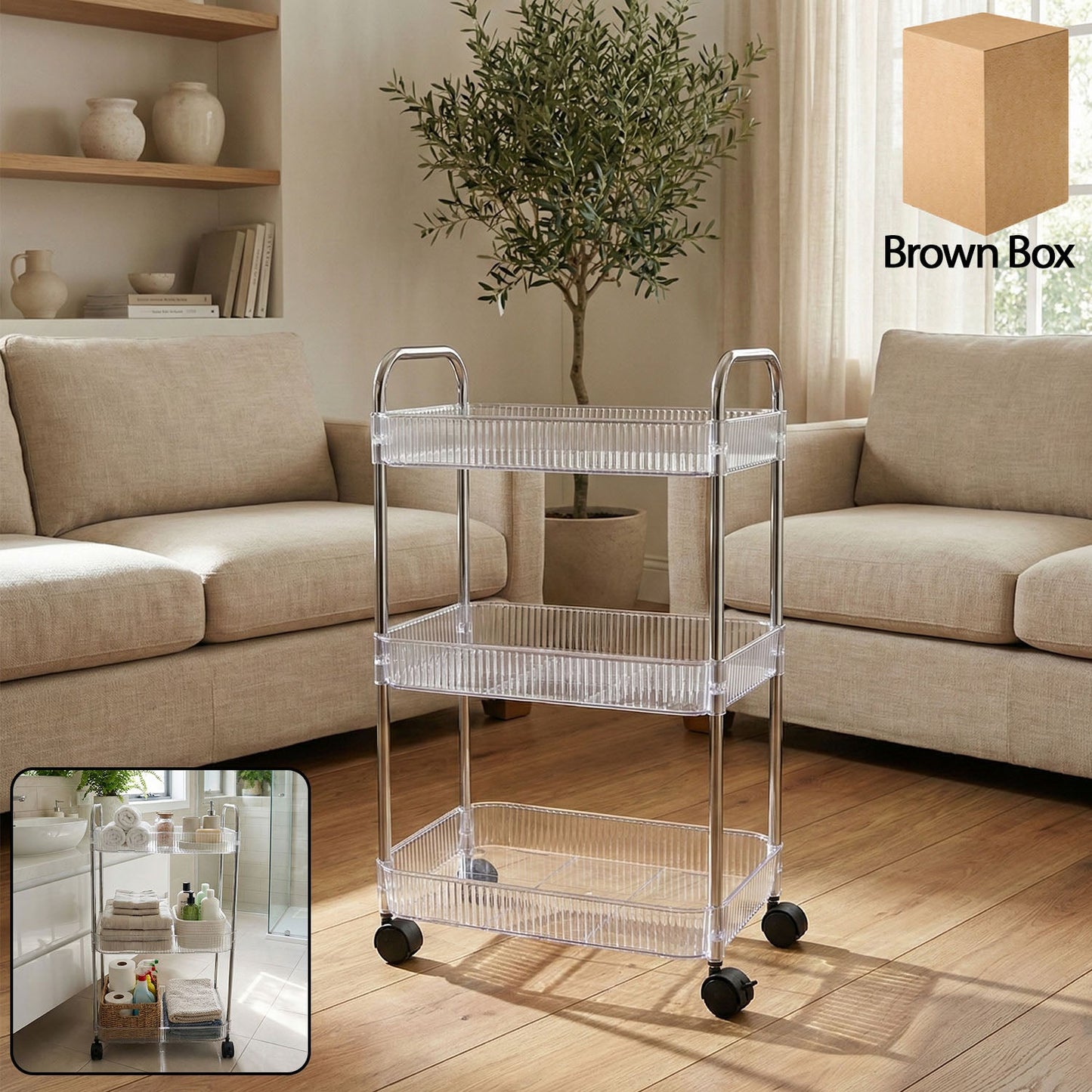 3 Layer Multipurpose Storage Trolley with Wheels - Home & Kitchen Home & Kitchen product overview