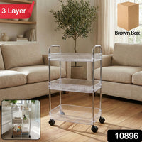 Close up of 3 Layer Multipurpose Storage Trolley with Wheels - Home & Kitchen features and build quality