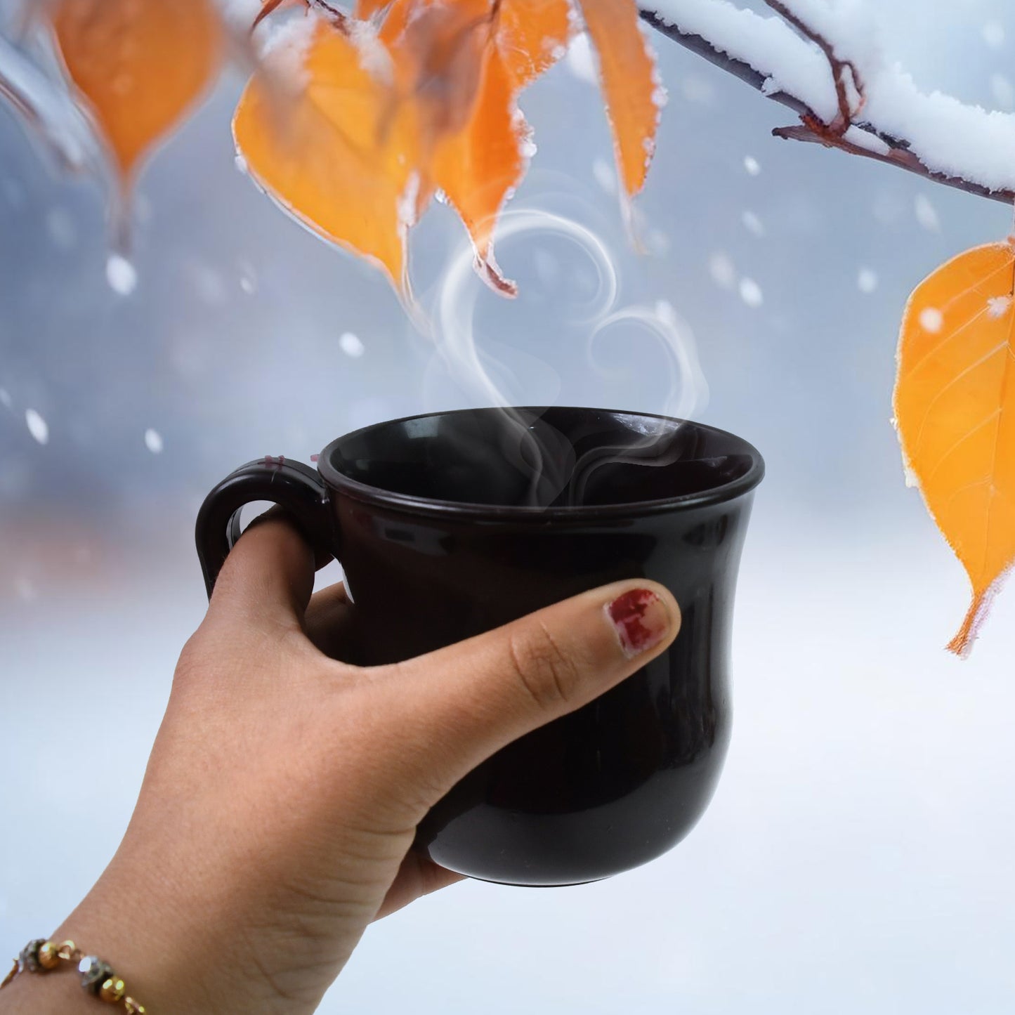 Premium Plastic Coffee  Tea Cups  Mug With Handle (1 Pc  With Color Box  Mix Color) - LootFaat