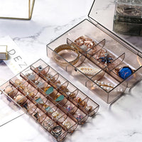 2 Layer Acrylic Jewelry Storage Box Dustproof Earring Box Storage Box Portable Nail Art Storage Case 24-grid Small And 6-grid Big Case Makeup Vanity Box (1 Pc  30 Compartment) - LootFaat