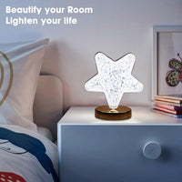 Star Shape Crystal Diamond Lamp Cordless Luxury Lamp With Usb Rechargeable 3-way Dimmable  Touch Control Decorative Nightstand Lamp For Bedroom Living Room Party Restaurant Decor (1 Pc ) - LootFaat