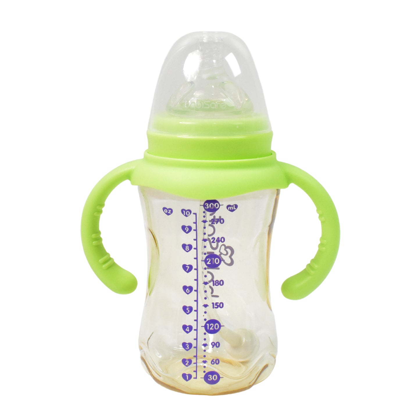 Plastic Baby Feeding Bottle With Handles Cleaning Brush  Straw (300 Ml  1 Pc) - LootFaat