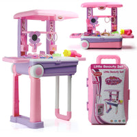 Big Beauty Set Suitcase On Wheel The Ultimate Beauty Set On Wheels For Girls Makeup Kit Is Easy To Clean  Use Portable Beauty Set With 25 Pieces For 3 Years Bis Approved. (Beauty Set Trolley) - LootFaat
