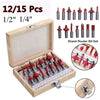 1215pcs Milling Cutter Router Bit Set