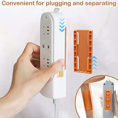 Power Strip Holder, 2pcs Self Adhesive Power Strip Mount, Wall Mount Punch Free Desktop Socket Fixer
