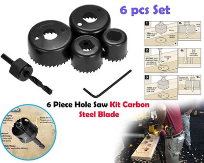 Hole Saw Set Drill Bit Set 32mm, 38mm, 44mm, 54mm (6 Pcs)