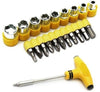 24-Piece Ratchet Screwdriver Set with Sockets & Bits