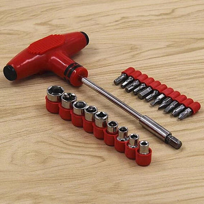 24pcs T Shape Screwdriver Set Batch Head Ratchet Pawl Socket Spanner Hand Tools - second image