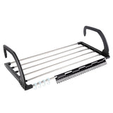 Clothes drying rack with adjustable levels, foldable design for space-saving storage