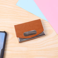 Leather  Stainless-steel Business Card Holder (1 Pc)