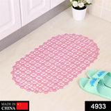 Soft rubber bath mat, nonslip design for safety in the shower.