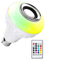 Wireless Bluetooth Sensor 12w Music Multicolor Led Bulb With Remote Controller - LootFaat