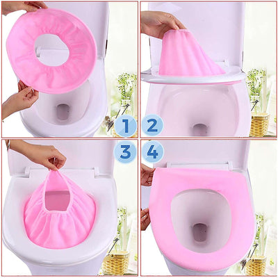 Soft & Warm Stretchable Toilet Seat Cover Pad - Washable & Reusable - second image