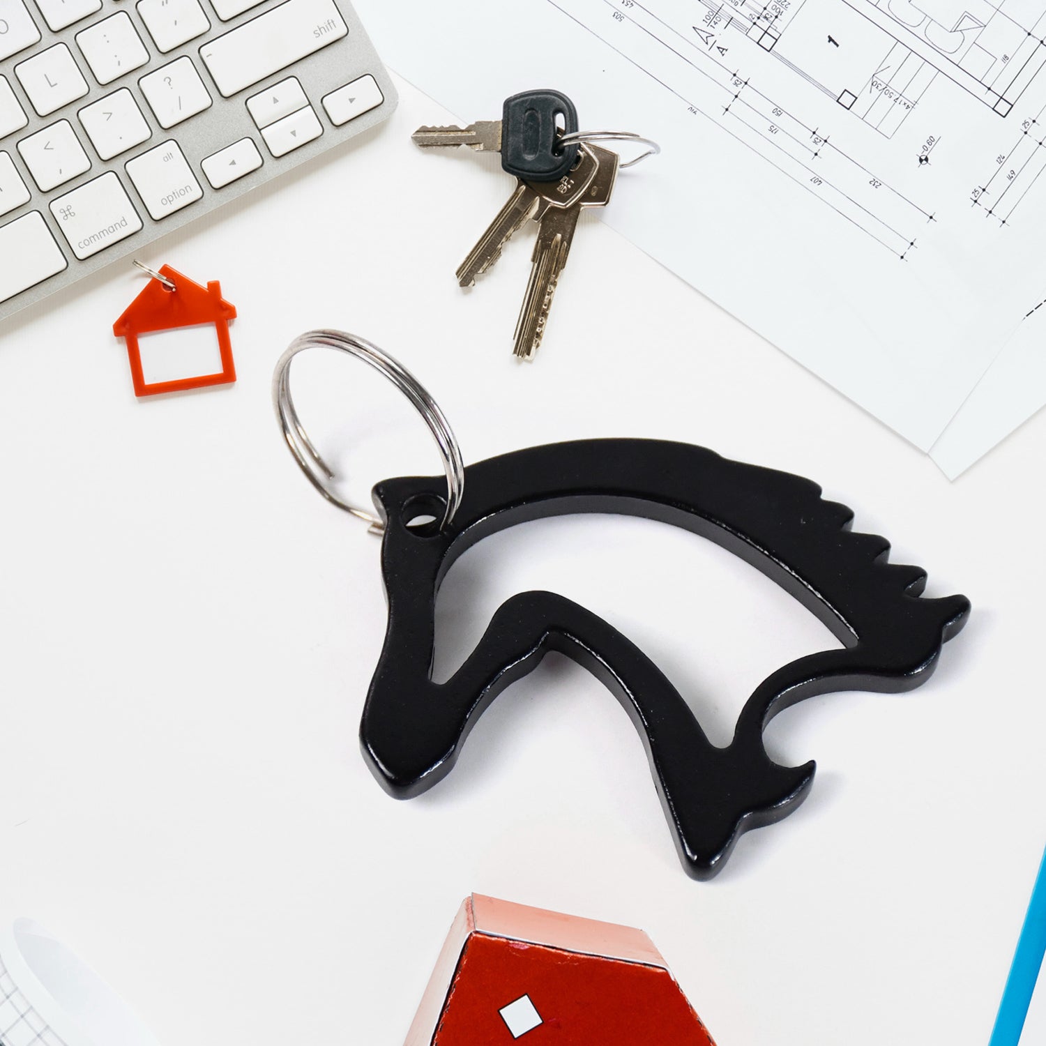 Metal Horse Face Shaped Keychain (1 Pc) - LootFaat
