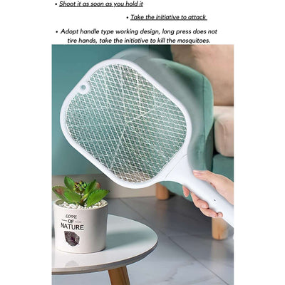 Mosquito Killer Racket  Rechargeable Automatic Electric Fly Swatter  Mosquito Zapper Racket With Uv Light Lamp  Mosquito Swatter With Usb Charging Base  Electric Insect Killer Racket Machine Bat - second image
