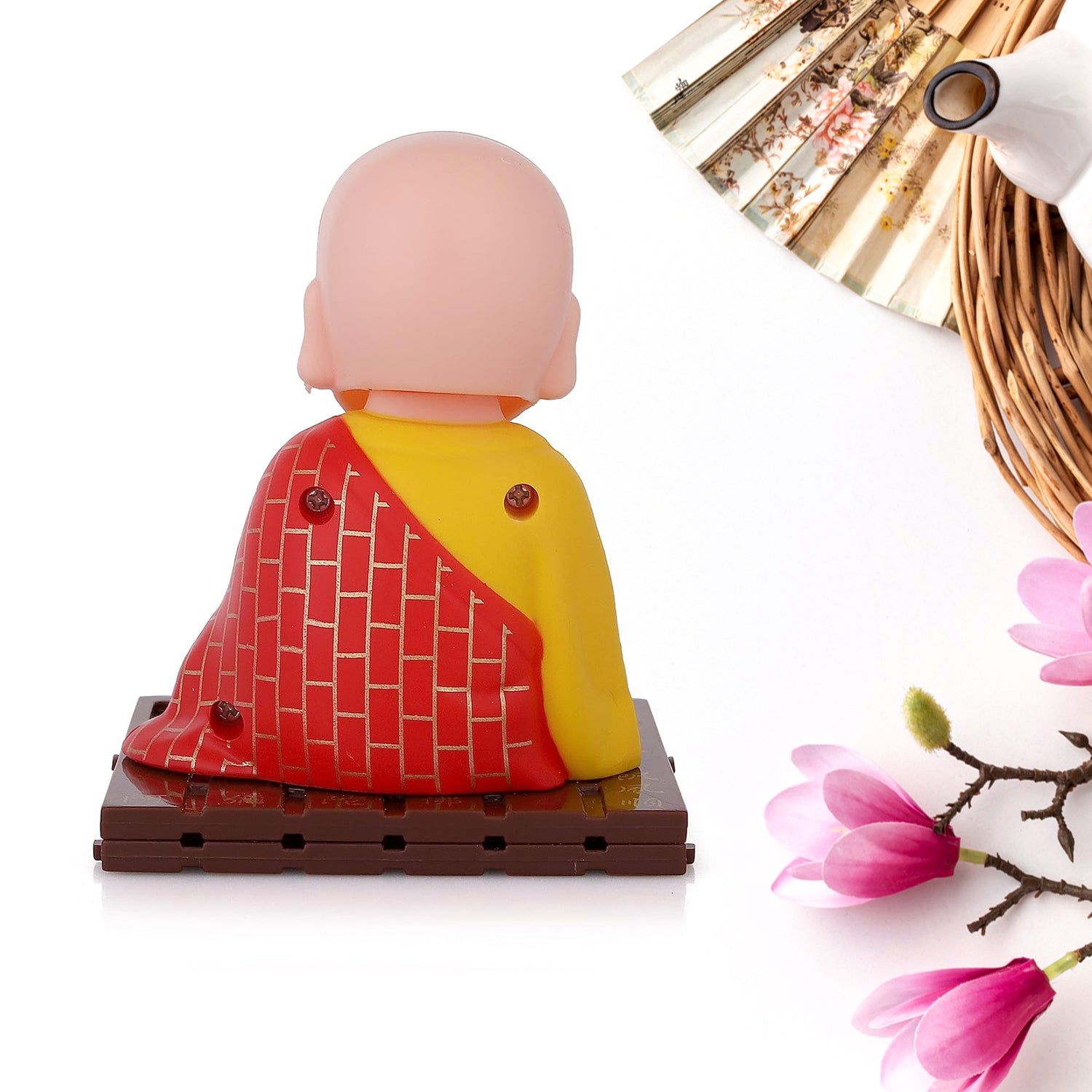 Solar Powered Sitting  Buddha Statue  Moving Head And Hand (1 Pc  Medium) - LootFaat