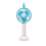 Mini Portable Hand Fan USB Rechargeable Fan With Led Light Fan for Indoor and Outdoor Use by Women and Men Table Standing Stand Included (Battery Not Include)