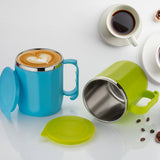 250ML Stainless Steel Mug: Insulated, Leakproof Lid, Hot/Cold Drinks (Mix Color)