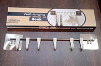 Stainless Steel Utensil Hanger Rail Nail Free Wall Mount With 2 Magic Stickers  6 Plastic Hooks For Kitchen - LootFaat