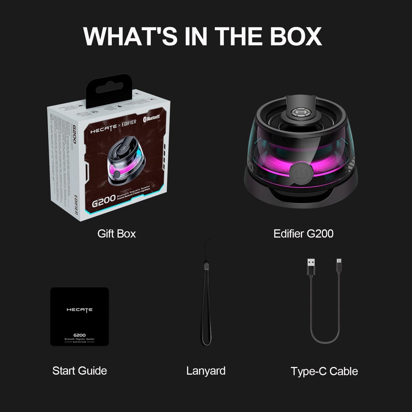 Wireless Magnetic Speaker 2-in-1 Bluetooth Speaker with RGB Lights