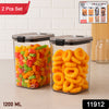 1200ml Airtight Food Storage Containers - 2 Piece Set