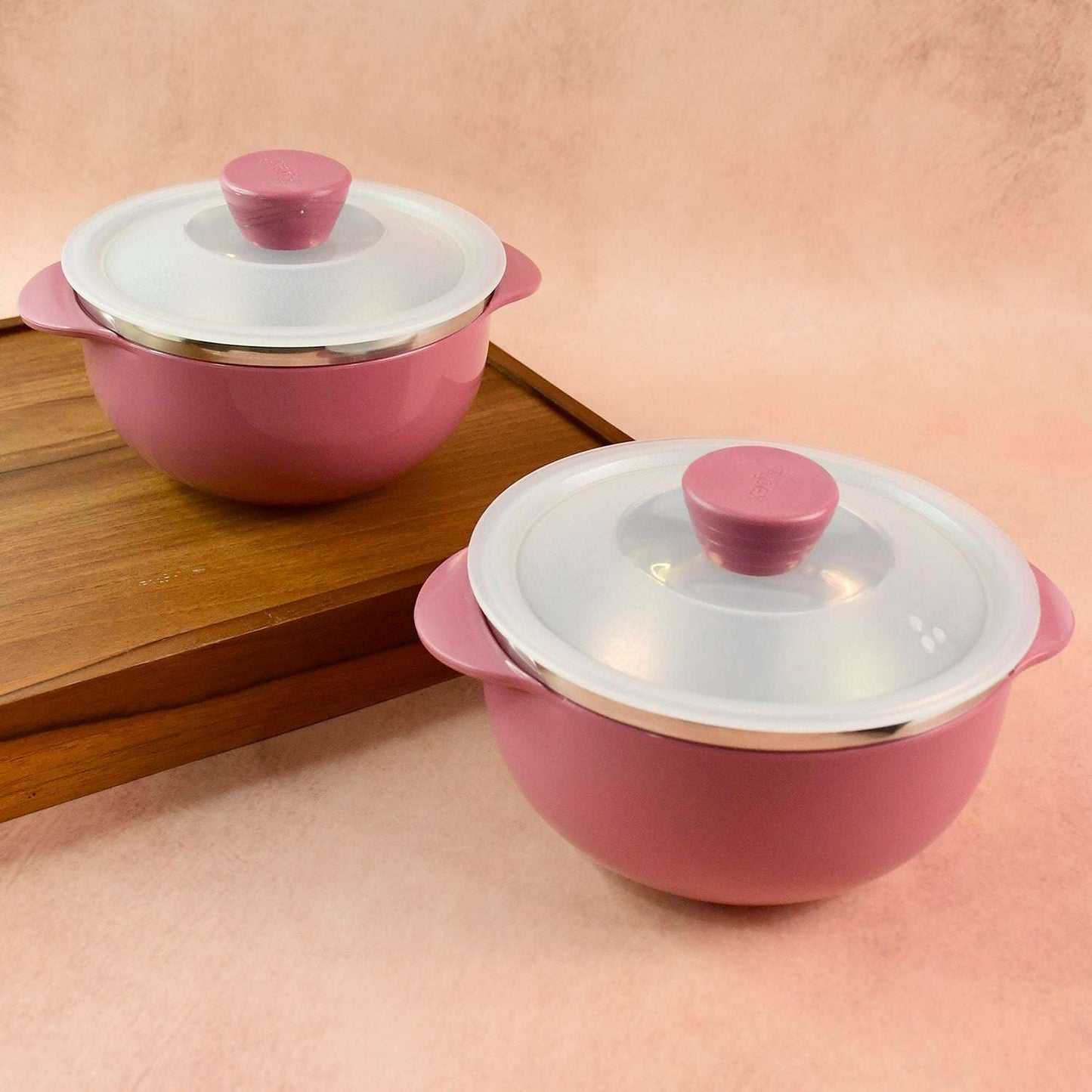 Apex Premium Plastic Serving Bowl Set with Lids (2 Piece)