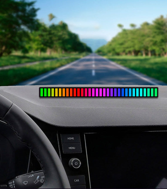 Smart RGB Rhythm Sound Bar – LED Music Ambient Light for Car, Desk & Gaming, 18 Colors, 9 Modes
