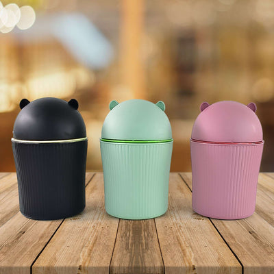 Mini Tabletop Dustbin with Swing Lid - 1.2L Mix Color - second image