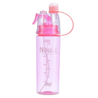 Plastic 2 In 1 Mist Spray Water Bottle (Multicolor  400 Ml  1 Pc) - LootFaat
