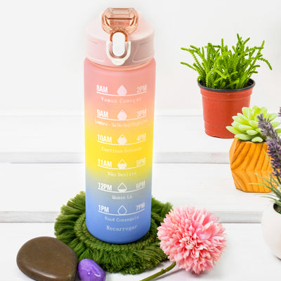 Motivational Water Bottle with Straw - 900ml
