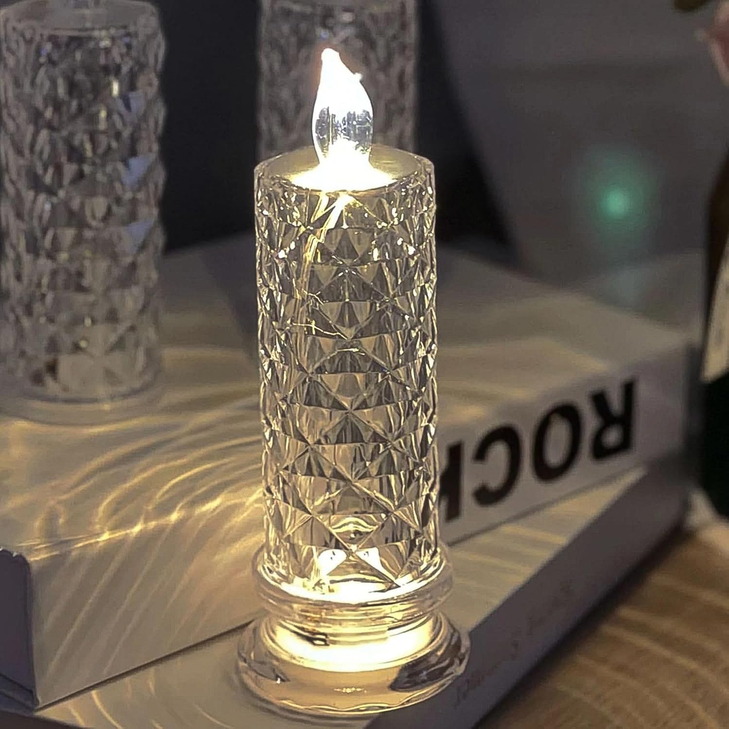 Rose Candles For Home Decoration Crystal Candle Lights - LootFaat