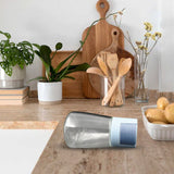 Elegant glass salt bottle for seasoning