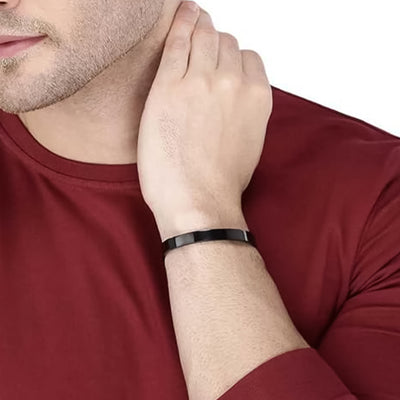 Stylish Black-plated Stainless-steel Kada (1 Pc) - second image