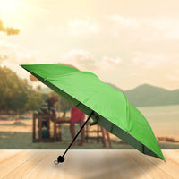 3 Fold Sun Protective Solid Foldable Outdoor Umbrella Portable Sun Uv Protection Lightweight Rain Umbrella With Umbrella Case For Girls Women Men Boys - LootFaat