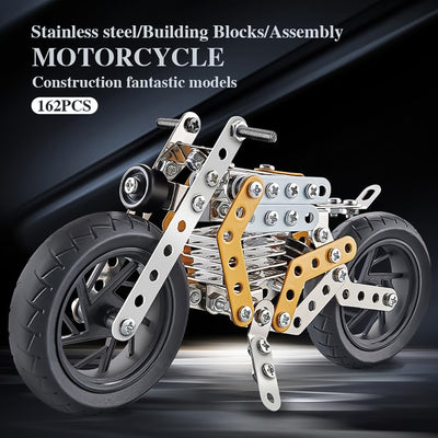 Metal DIY Motorcycle Model Kit - 162 Pieces Construction Set - second image