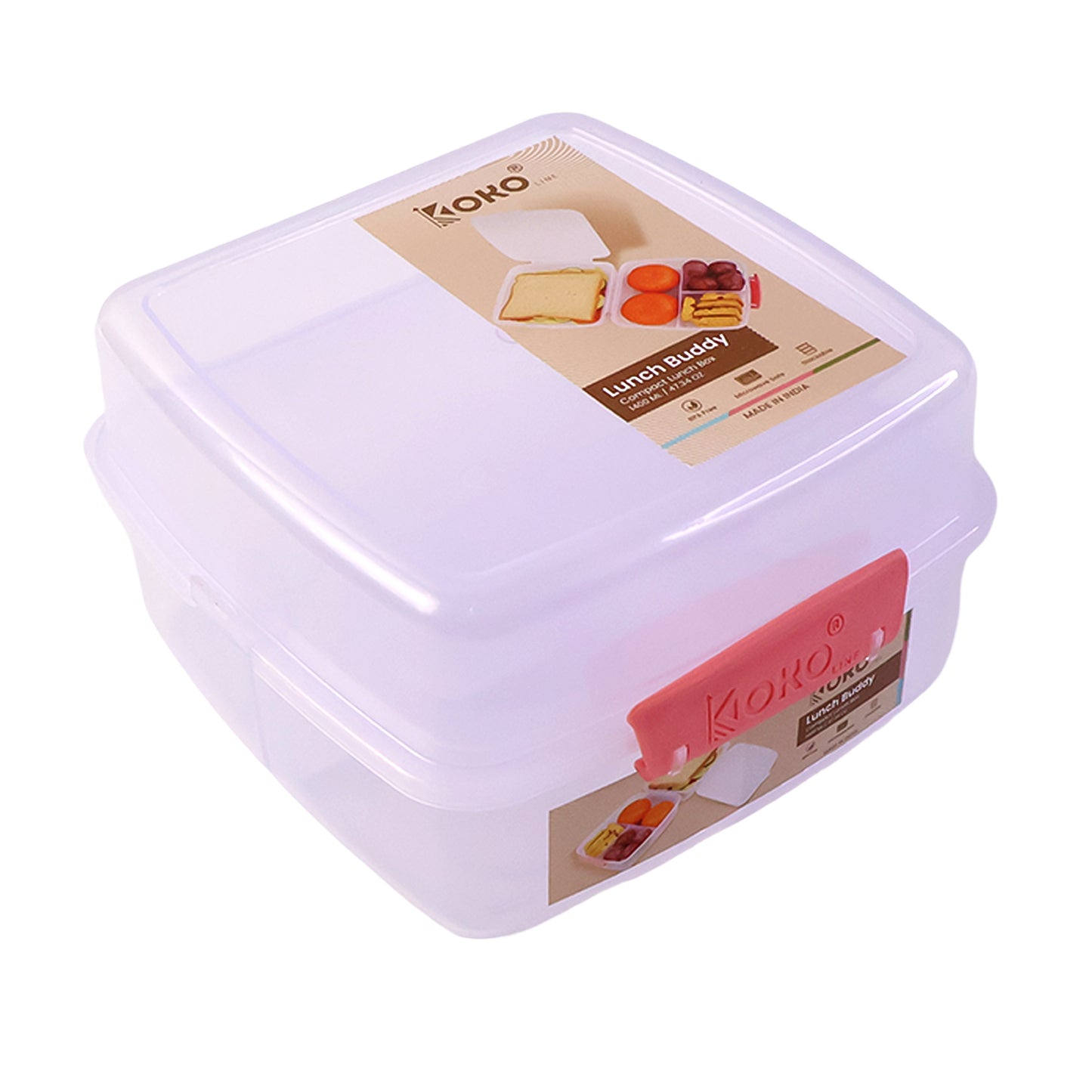 1 Large And 3 Small -compartment 1400 Ml Multipurpose Lunch Box (1400 Ml  1 Pc) Home & Kitchen detail view 4