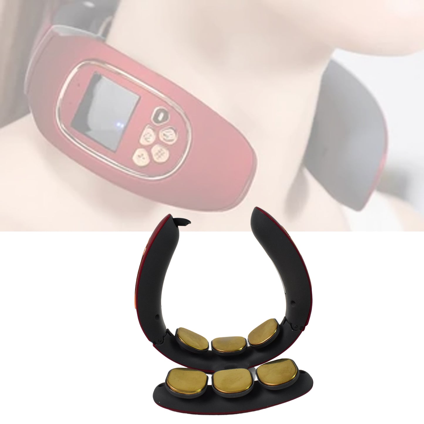 6 Heads Smart Electric Neck And Back Pulse Massager Wireless (1 Pc) - LootFaat