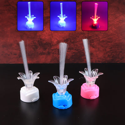 Multi-color Led Fiber Optic Flower Night Lamps (Mix Color  3 Pc) - second image