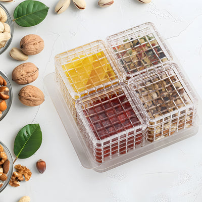 Ganesh Dry Fruit Gift Set - 4 Airtight Containers with Tray