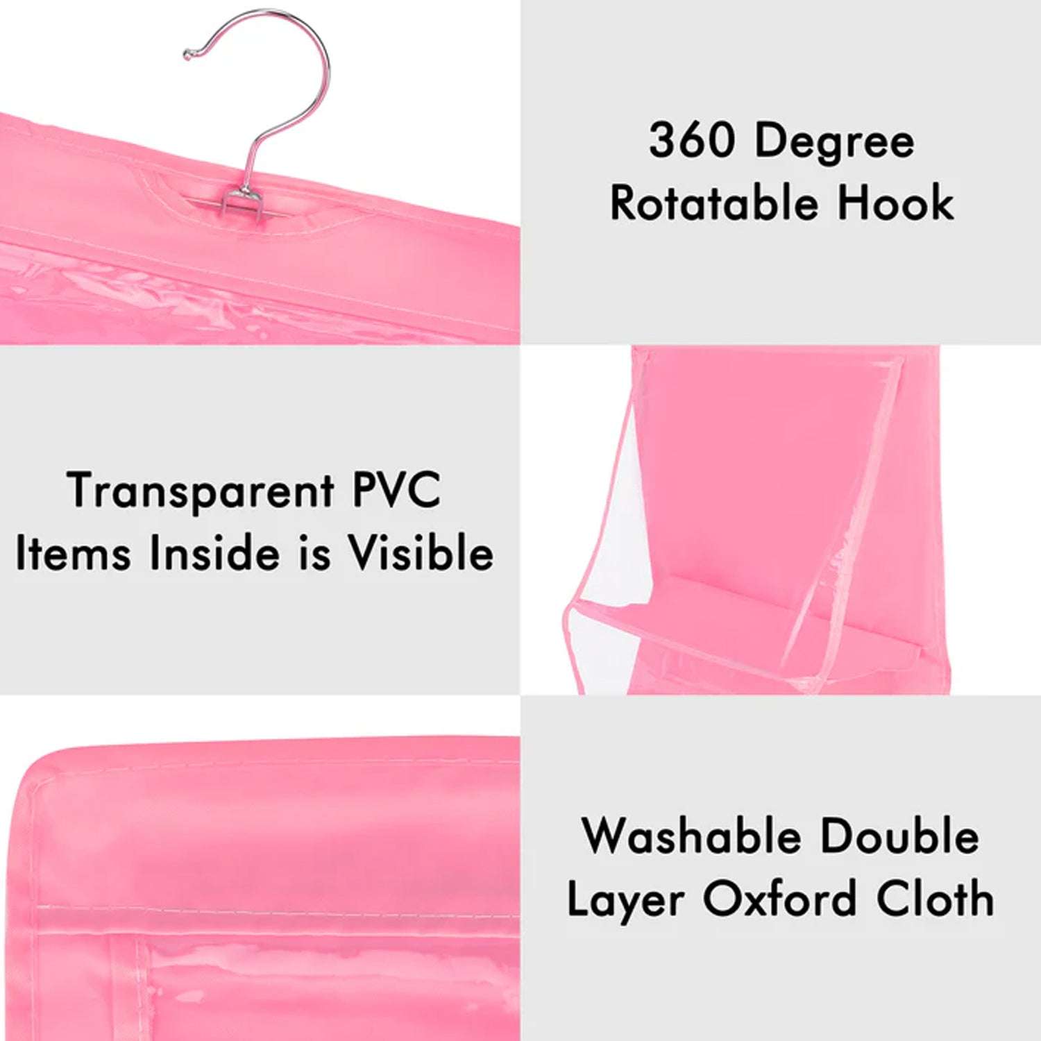 6 Pockets Hanging Purse Handbag Organizer Clear Hanging Shelf Bag (1 Pc) - LootFaat
