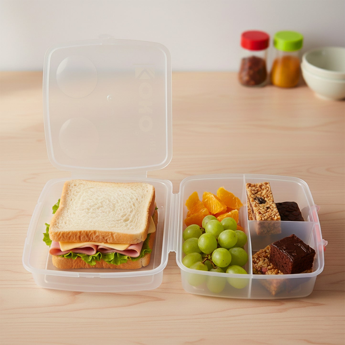 1 Large And 3 Small -compartment 1400 Ml Multipurpose Lunch Box (1400 Ml  1 Pc) Home & Kitchen detail view 3