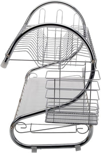 Rectangle dish rack with stainless steel and tray