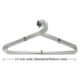 Durable stainless steel hangers ideal for closet organization.