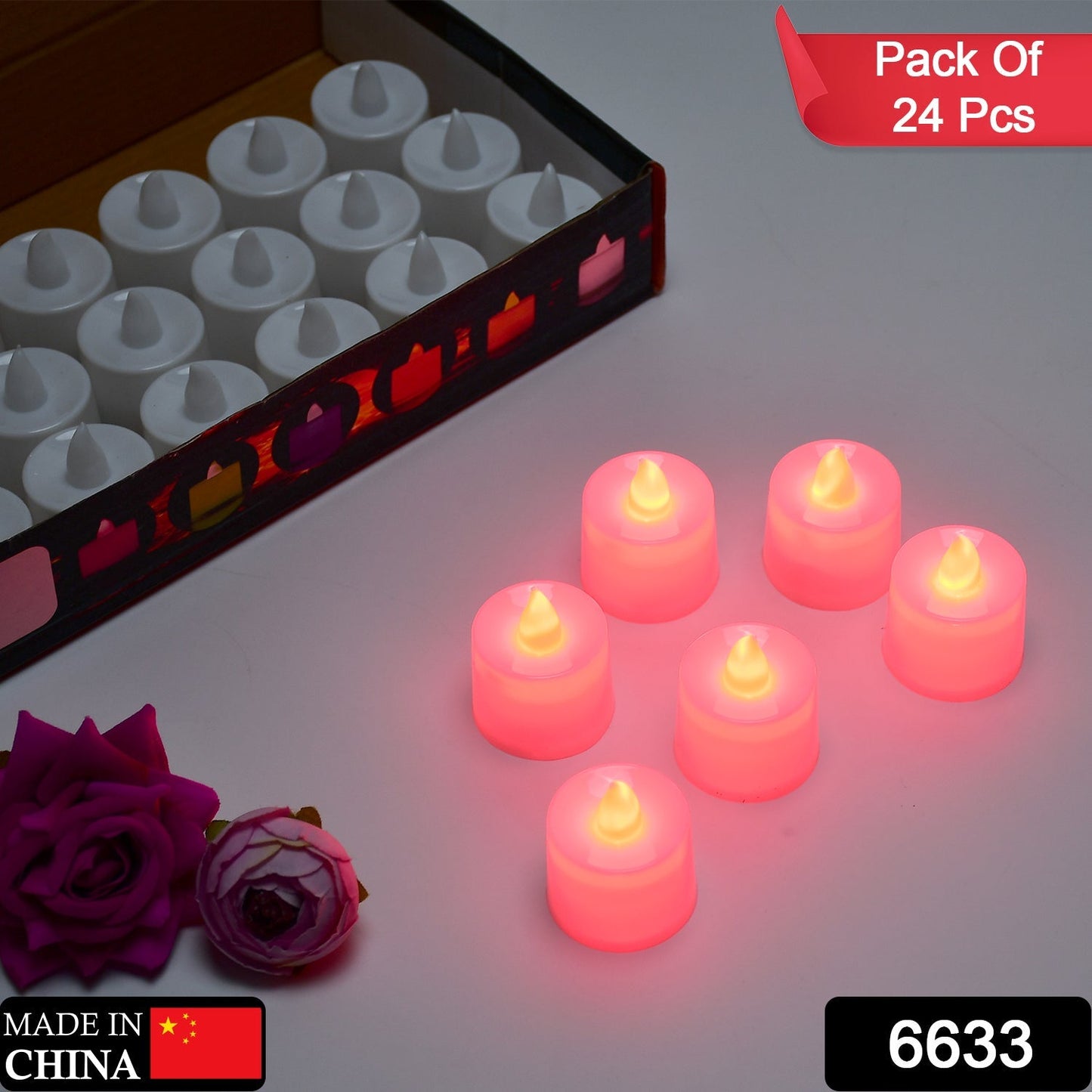 Premium Red LED Tealights Smokeless Home - Premium Quality - Best Quality & Value